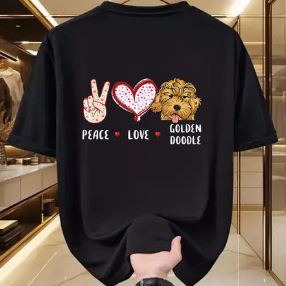 Dog Love Shirt, Dog Lover Gift T-Shirt/Hoodie/Sweatshirt HLT00 - peace love Goldendoodle gift for men women kids doodle dog T-Shirt