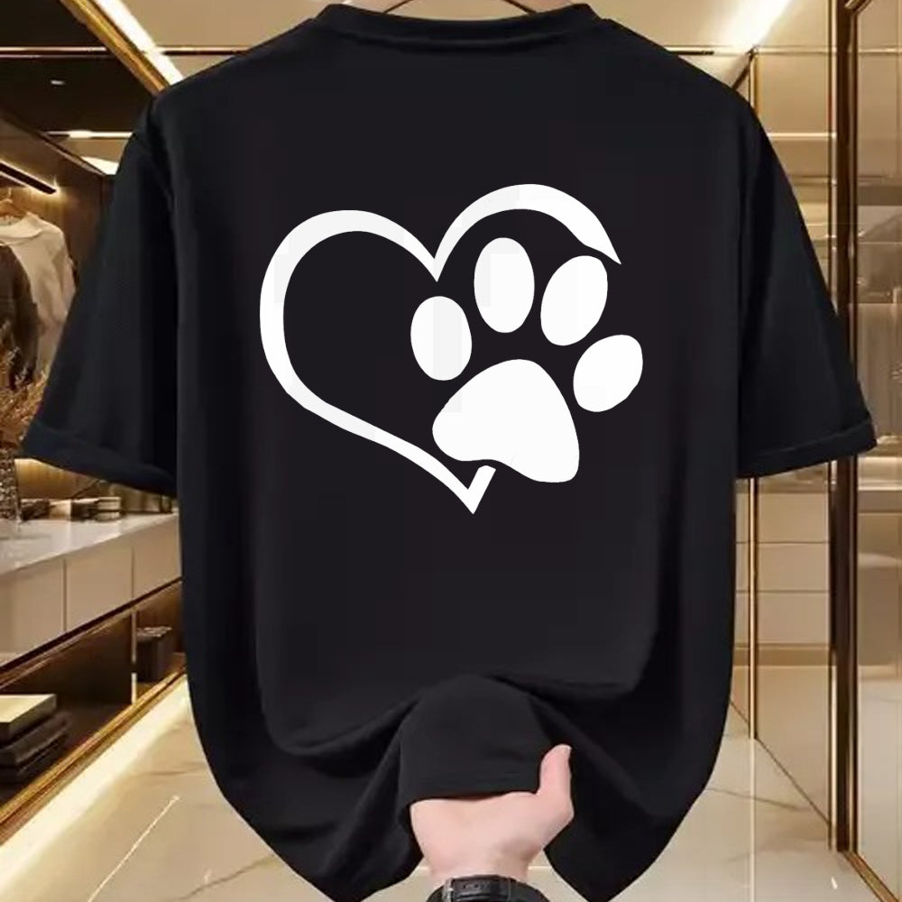 Dog Love Shirt, Dog Lover Gift T-Shirt/Hoodie/Sweatshirt HLT00 - Dog Dad Mom Puppy Shirt Love Dogs Paw Print Heart Women Men T-Shirt