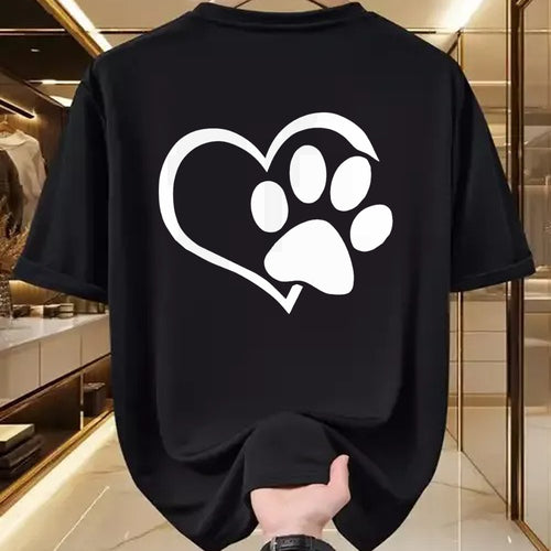 Dog Love Shirt, Dog Lover Gift T-Shirt/Hoodie/Sweatshirt HLT00 - Dog Dad Mom Puppy Shirt Love Dogs Paw Print Heart Women Men T-Shirt