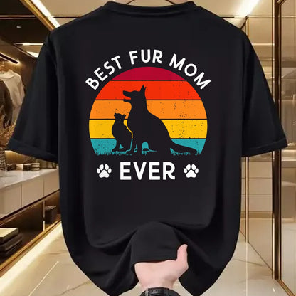 Dog Love Shirt, Dog Lover Gift T-Shirt/Hoodie/Sweatshirt HLT00 - Funny Best Fur MOM Ever Vintage Retro Dog and Cat Owner Love T-Shirt (2)