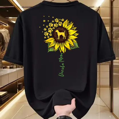 Dog Love Shirt, Dog Lover Gift T-Shirt/Hoodie/Sweatshirt HLT00 - Vizsla Mom Sunflower Vizsla Gifts Dog Mom Mama T-Shirt