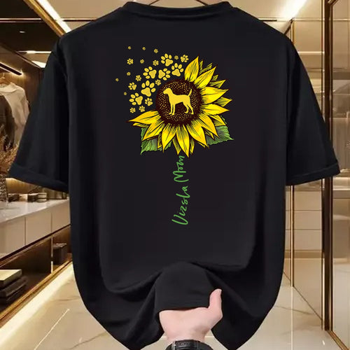 Dog Love Shirt, Dog Lover Gift T-Shirt/Hoodie/Sweatshirt HLT00 - Vizsla Mom Sunflower Vizsla Gifts Dog Mom Mama T-Shirt