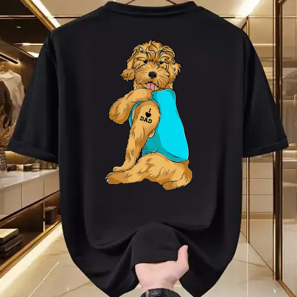 Dog Love Shirt, Dog Lover Gift T-Shirt/Hoodie/Sweatshirt HLT00 - Golden Doodle I Love Dad Tattoo Apparel, Dog Dad Gifts Dads T-Shirt