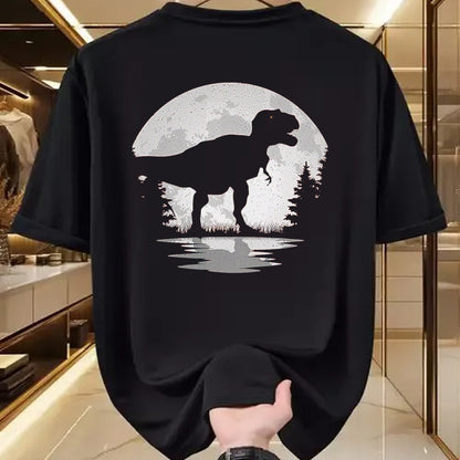 Best Dinosaur Lover Shirt, Funny Dinosaur UnisexT-Shirt/Hoodie/Sweatshirt HLT00 - Dinosaur Moon Vintage T-Rex Dino Lover Men Women Kids T-Shirt, Men, Black, 3X-Large