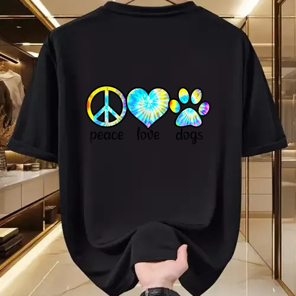 Dog Love Shirt, Dog Lover Gift T-Shirt/Hoodie/Sweatshirt HLT00 - Dog Love Shirt Dog Mom Dog Dads Gift Peace Love Dogs Tie Dye T-Shirt