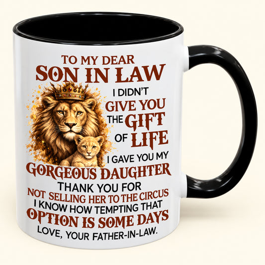 "DEAR SON IN LAW" - Gift Accent Coffee Mug From Father In Law - TOBY00 (SKU2610-787)