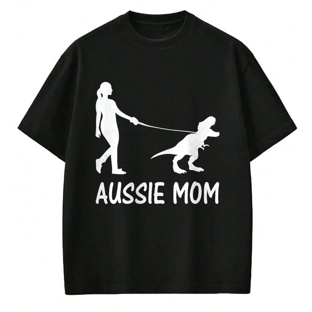 Dog Love Shirt, Dog Lover Gift T-Shirt/Hoodie/Sweatshirt HLT00 - Aussie Mom Australian Shepherd Dog Dinosaur Women Mother T-Shirt