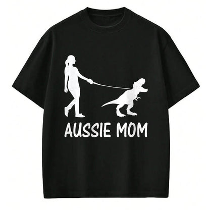 Dog Love Shirt, Dog Lover Gift T-Shirt/Hoodie/Sweatshirt HLT00 - Aussie Mom Australian Shepherd Dog Dinosaur Women Mother T-Shirt