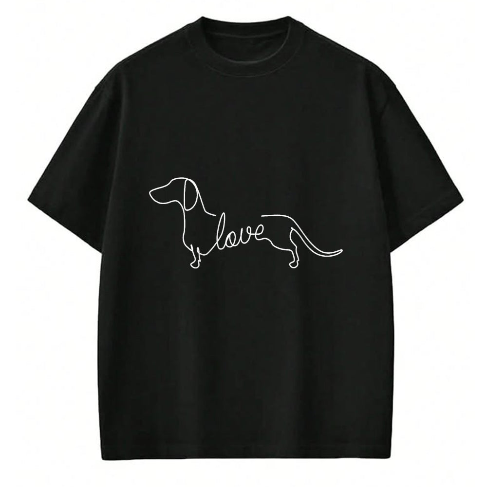 Dog Love Shirt, Dog Lover Gift T-Shirt/Hoodie/Sweatshirt HLT00 - Dachshund Chiweenie Wiener Dog Love Sketch Art Dog T-Shirt