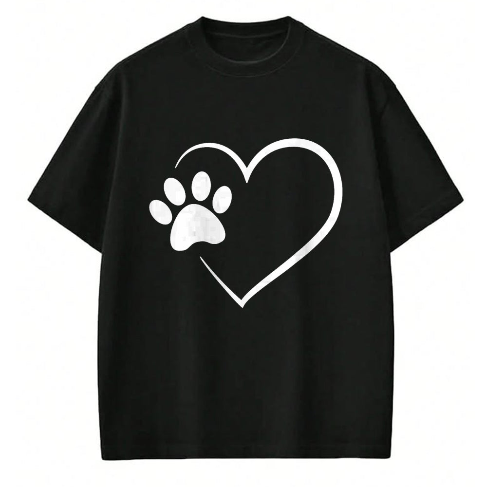 Dog Love Shirt, Dog Lover Gift T-Shirt/Hoodie/Sweatshirt HLT00 - Dog Paw Heart - Dog Lover Gift for Dog Moms T-Shirt