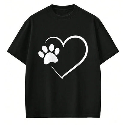 Dog Love Shirt, Dog Lover Gift T-Shirt/Hoodie/Sweatshirt HLT00 - Dog Paw Heart - Dog Lover Gift for Dog Moms T-Shirt