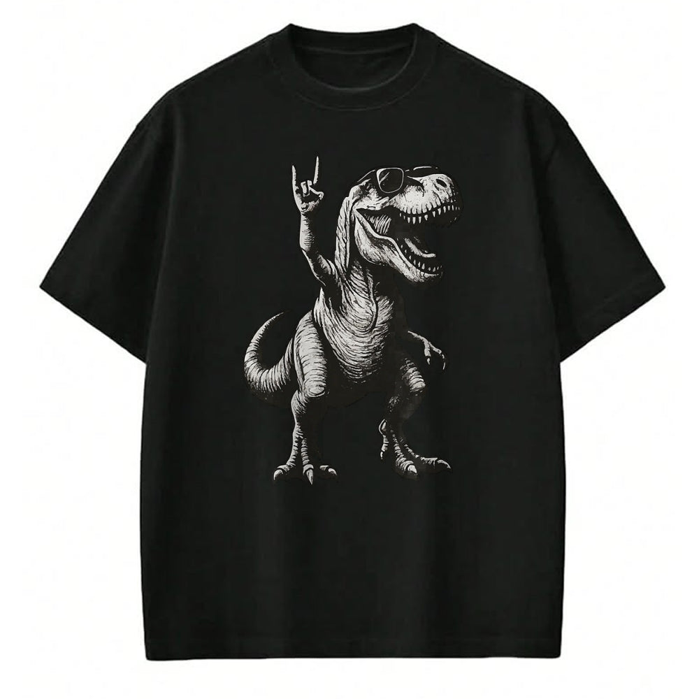 Best Dinosaur Lover Shirt, Funny Dinosaur UnisexT-Shirt/Hoodie/Sweatshirt HLT00 - Cool Dinosaur Rock Sign Sunglasses T-Rex T-Shirt, Men, Black, 3X-Large