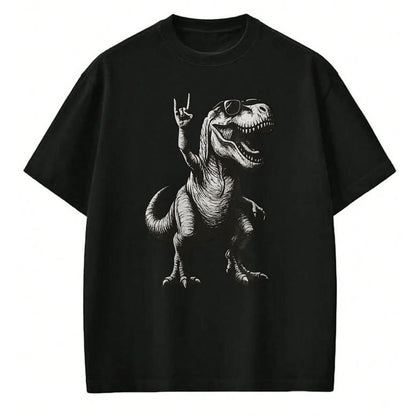 Best Dinosaur Lover Shirt, Funny Dinosaur UnisexT-Shirt/Hoodie/Sweatshirt HLT00 - Cool Dinosaur Rock Sign Sunglasses T-Rex T-Shirt, Men, Black, 3X-Large