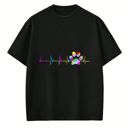 Dog Love Shirt, Dog Lover Gift T-Shirt/Hoodie/Sweatshirt HLT00 - Dog Paw Heart - Dog Paw Print Heartbeat Shirt Women Girls Mom Love Dogs T-Shirt