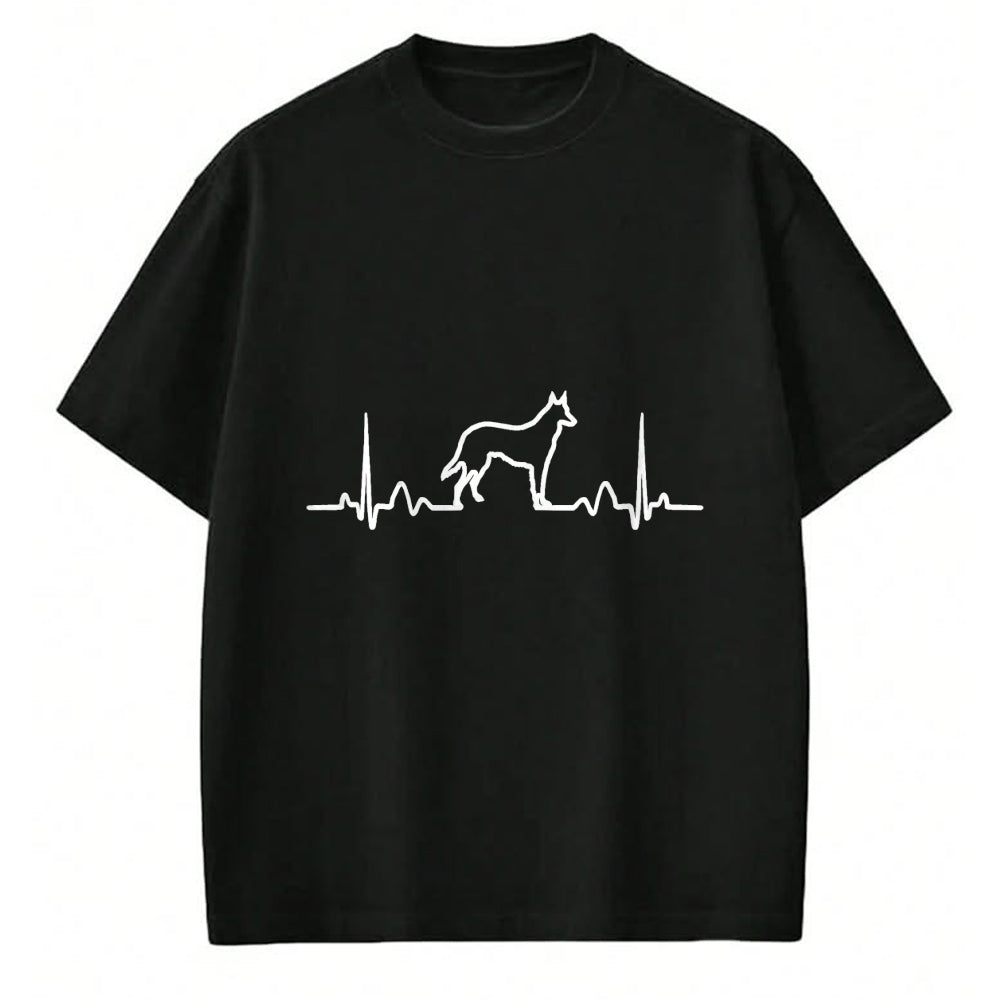 Dog Love Shirt, Dog Lover Gift T-Shirt/Hoodie/Sweatshirt HLT00 - German Shepherd Dog Heartbeat Funny Dog Gift Tee Shirt T-Shirt