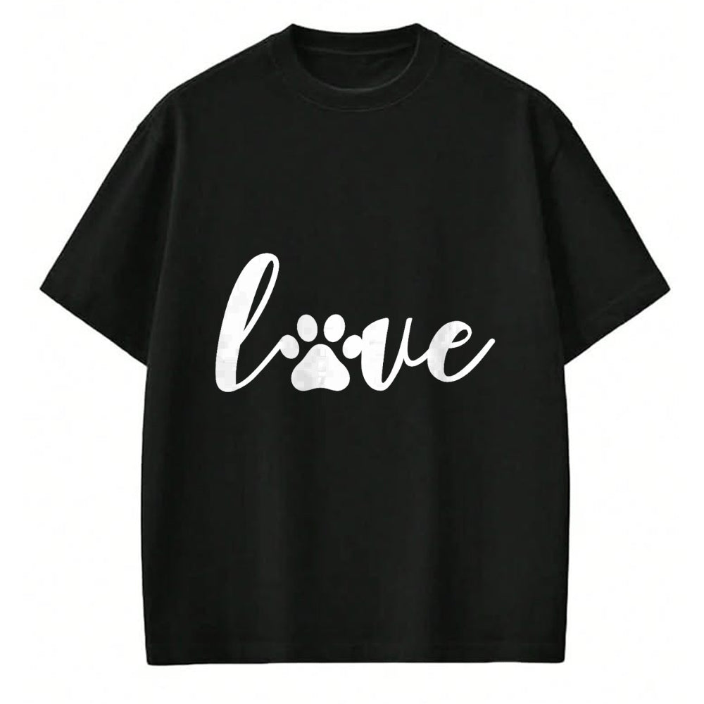 Dog Love Shirt, Dog Lover Gift T-Shirt/Hoodie/Sweatshirt HLT00 - Paw Print Love Heart Funny Cool Dog Cat Mom Pet Animal Lover T-Shirt