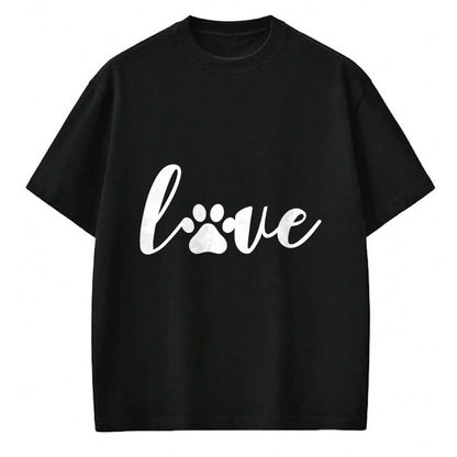 Dog Love Shirt, Dog Lover Gift T-Shirt/Hoodie/Sweatshirt HLT00 - Paw Print Love Heart Funny Cool Dog Cat Mom Pet Animal Lover T-Shirt
