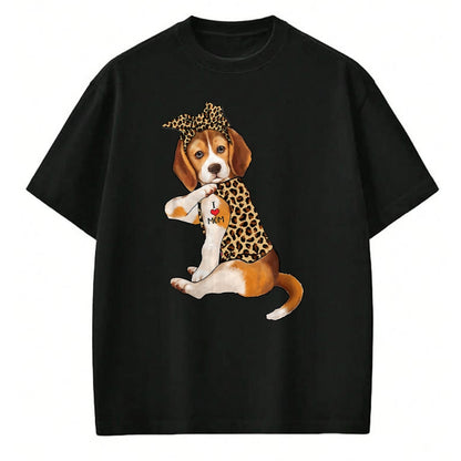 Dog Love Shirt, Dog Lover Gift T-Shirt/Hoodie/Sweatshirt HLT00 - Beagle Dog Lover Tee I Love Mom Tattoo Leopard Mothers Day T-Shirt