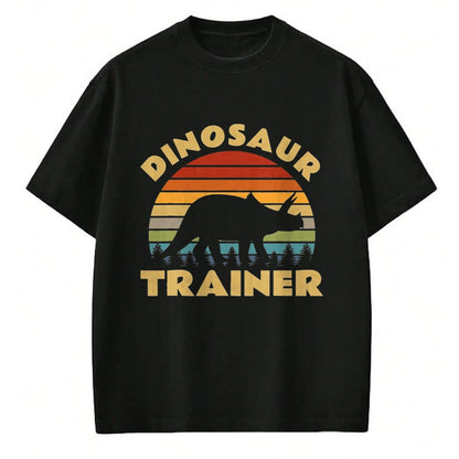 Best Dinosaur Lover Shirt, Funny Dinosaur UnisexT-Shirt/Hoodie/Sweatshirt HLT00 - Dinosaur Trainer Halloween Costume Retro Sunset Dino Outline T-Shirt, Men, Black, 3X-Large