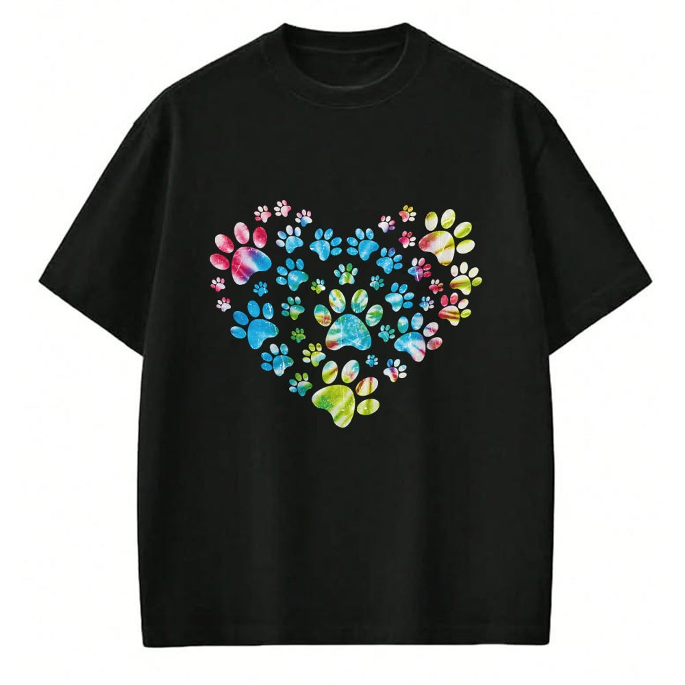 Dog Love Shirt, Dog Lover Gift T-Shirt/Hoodie/Sweatshirt HLT00 - Tie Dye Love Dog Paw Print Animal Paw Dog Lover Long Sleeve T-Shirt