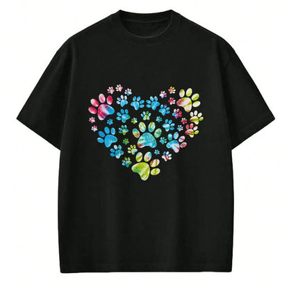 Dog Love Shirt, Dog Lover Gift T-Shirt/Hoodie/Sweatshirt HLT00 - Tie Dye Love Dog Paw Print Animal Paw Dog Lover Long Sleeve T-Shirt