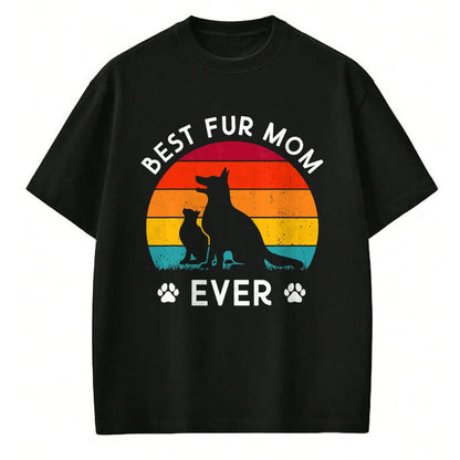 Dog Love Shirt, Dog Lover Gift T-Shirt/Hoodie/Sweatshirt HLT00 - Funny Best Fur MOM Ever Vintage Retro Dog and Cat Owner Love T-Shirt (2)