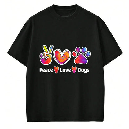 Dog Love Shirt, Dog Lover Gift T-Shirt/Hoodie/Sweatshirt HLT00 - Dog Lover Peace Love Dogs Funny Cute Puppy Paw Tie Dye T-Shirt