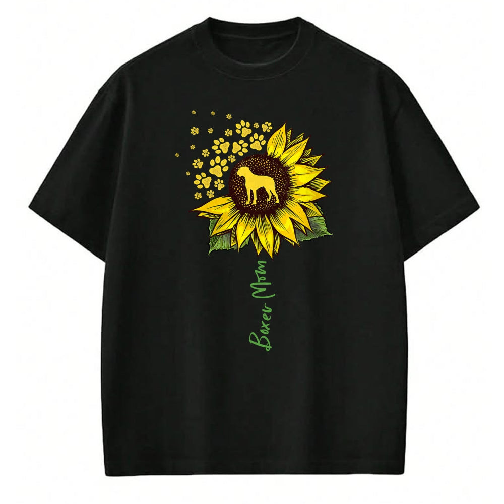 Dog Love Shirt, Dog Lover Gift T-Shirt/Hoodie/Sweatshirt HLT00 - Boxer Mom Sunflower Boxer Dog Gifts Dog Mom Mama T-Shirt