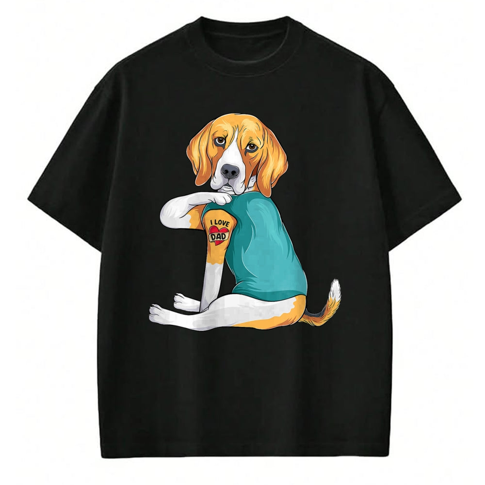 Dog Love Shirt, Dog Lover Gift T-Shirt/Hoodie/Sweatshirt HLT00 - Father_s Day gift funny dog Dad Beagle i love Dad tattoo T-Shirt