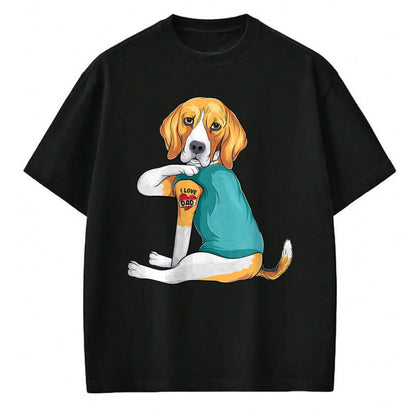 Dog Love Shirt, Dog Lover Gift T-Shirt/Hoodie/Sweatshirt HLT00 - Father_s Day gift funny dog Dad Beagle i love Dad tattoo T-Shirt