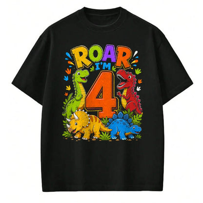 Best Dinosaur Lover Shirt, Funny Dinosaur UnisexT-Shirt/Hoodie/Sweatshirt HLT00 - Dinosaur 4th Four Roar I_m 4 Birthday 4 Year Old Boys Gifts T-Shirt