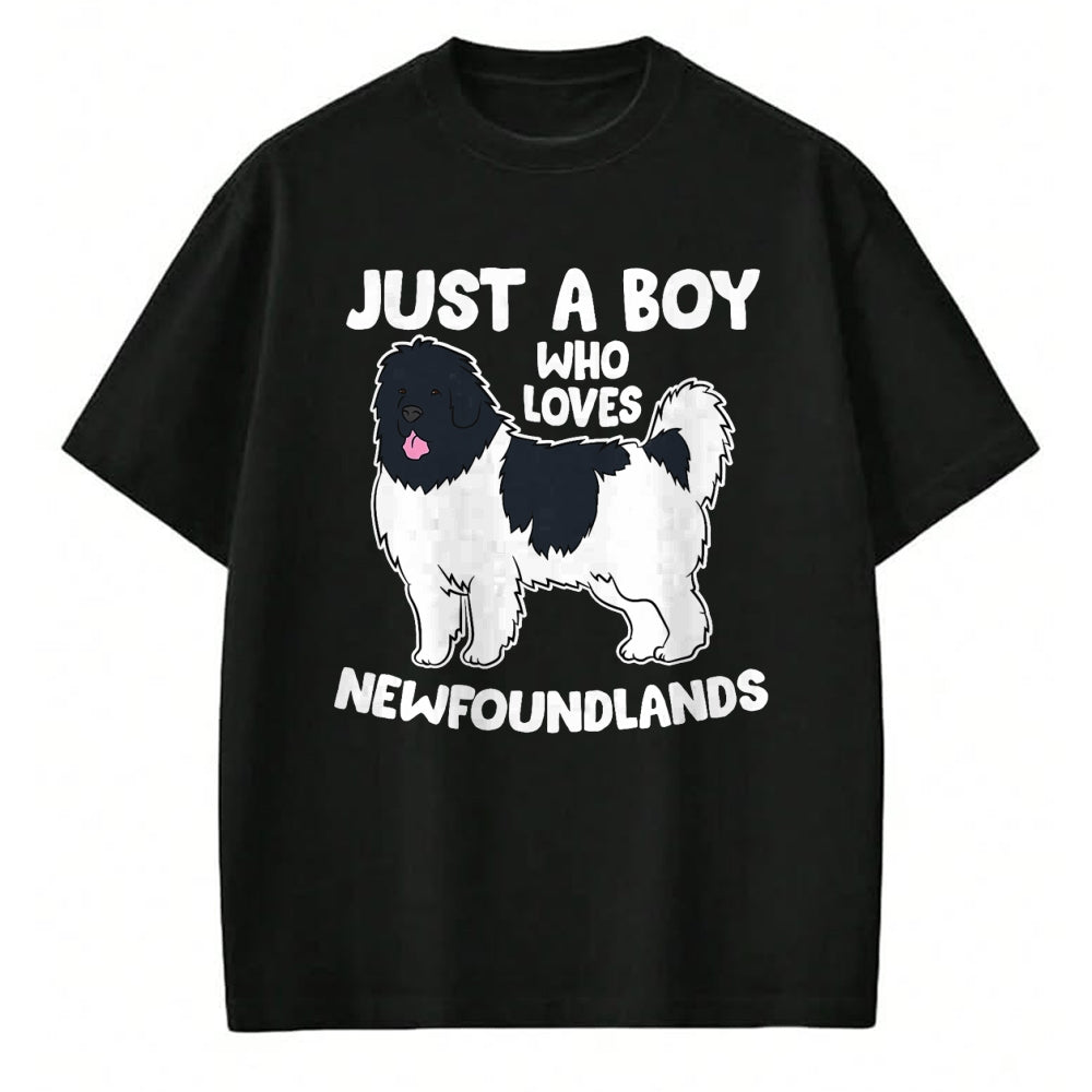Dog Love Shirt, Dog Lover Gift T-Shirt/Hoodie/Sweatshirt HLT00 - Just a Boy Who Loves Newfoundland Dogs T-Shirt
