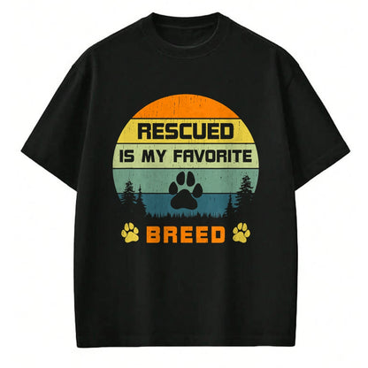 Dog Love Shirt, Dog Lover Gift T-Shirt/Hoodie/Sweatshirt HLT00 - Love Dogs Rescue Rescued Is My Favorite Breed Vintage Paw T-Shirt