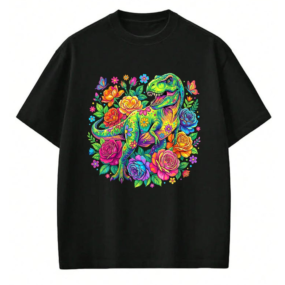 Best Dinosaur Lover Shirt, Funny Dinosaur UnisexT-Shirt/Hoodie/Sweatshirt HLT00 - Colorful Floral T Rex Dinosaur T-Shirt