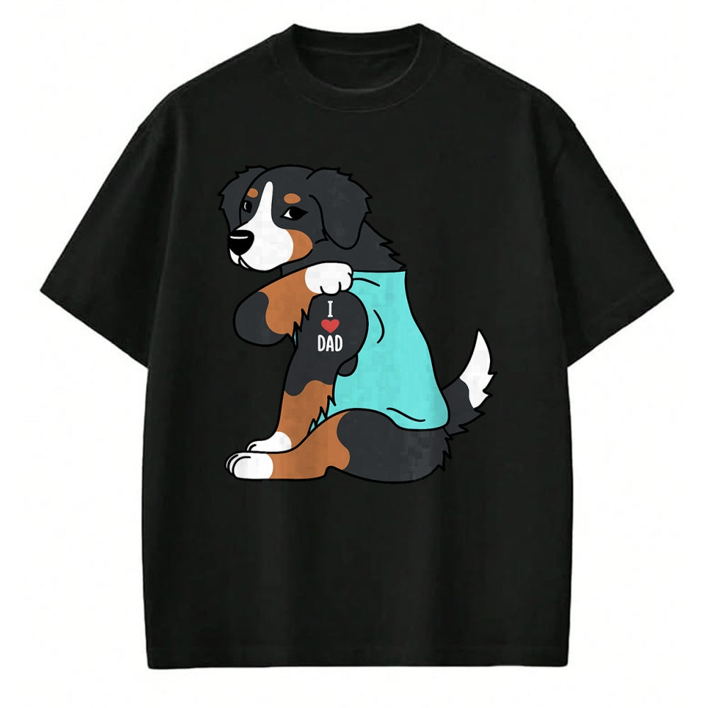 Dog Love Shirt, Dog Lover Gift T-Shirt/Hoodie/Sweatshirt HLT00 - Bernese Mountain Dog I Love Dad Funny Dog T-Shirt
