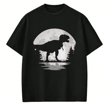 Best Dinosaur Lover Shirt, Funny Dinosaur UnisexT-Shirt/Hoodie/Sweatshirt HLT00 - Dinosaur Moon Vintage T-Rex Dino Lover Men Women Kids T-Shirt, Men, Black, 3X-Large
