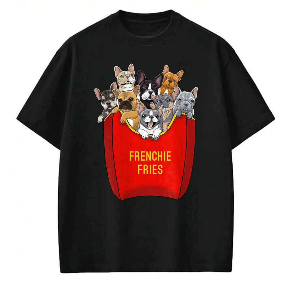 Dog Love Shirt, Dog Lover Gift T-Shirt/Hoodie/Sweatshirt HLT00 - Frenchie Fries Shirt French Bulldog Dog Mom Dog Dad Cute T-Shirt