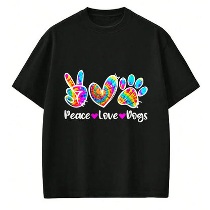 Dog Love Shirt, Dog Lover Gift T-Shirt/Hoodie/Sweatshirt HLT00 - Cute Peace Love Dogs Tie Dye Dog Paw Dog Mom Mothers Day T-Shirt