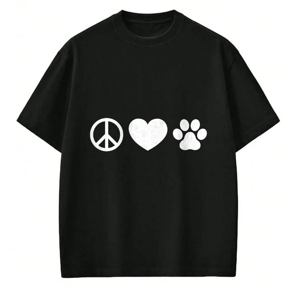 Dog Love Shirt, Dog Lover Gift T-Shirt/Hoodie/Sweatshirt HLT00 - Peace, Love and Dogs T Shirt T-Shirt