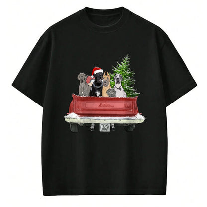 Dog Love Shirt, Dog Lover Gift T-Shirt/Hoodie/Sweatshirt HLT00 - Cute Great Dane Christmas Top, Dog Mom Owner Vintage Truck T-Shirt