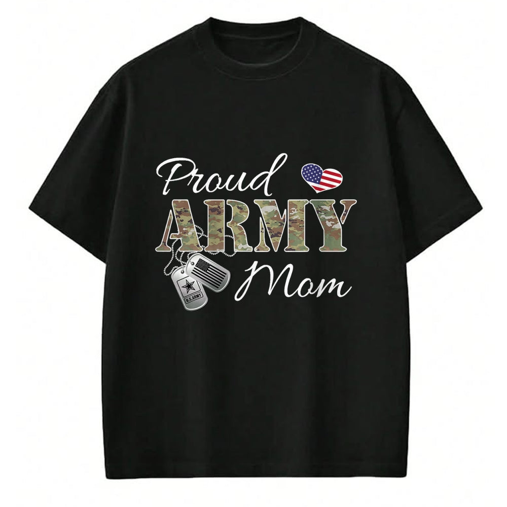 Dog Love Shirt, Dog Lover Gift T-Shirt/Hoodie/Sweatshirt HLT00 - Pride Military Mom with Dog Tag US Flag T-Shirt