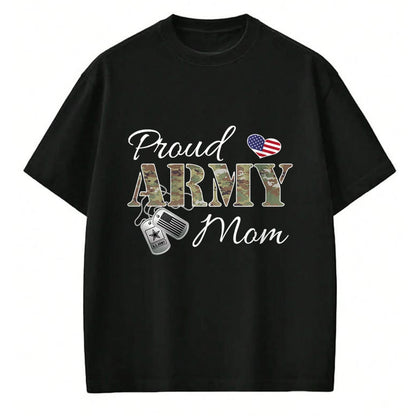Dog Love Shirt, Dog Lover Gift T-Shirt/Hoodie/Sweatshirt HLT00 - Pride Military Mom with Dog Tag US Flag T-Shirt