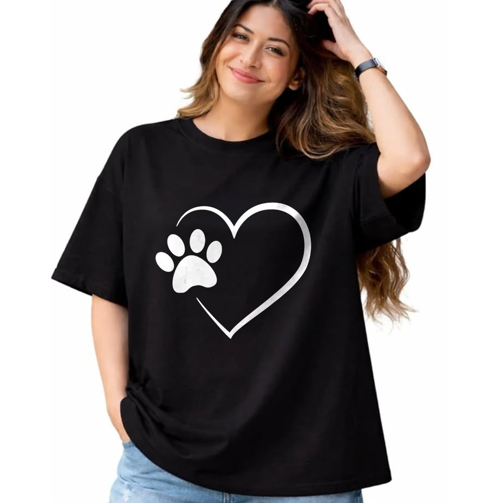 Dog Love Shirt, Dog Lover Gift T-Shirt/Hoodie/Sweatshirt HLT00 - Dog Paw Heart - Dog Lover Gift for Dog Moms T-Shirt