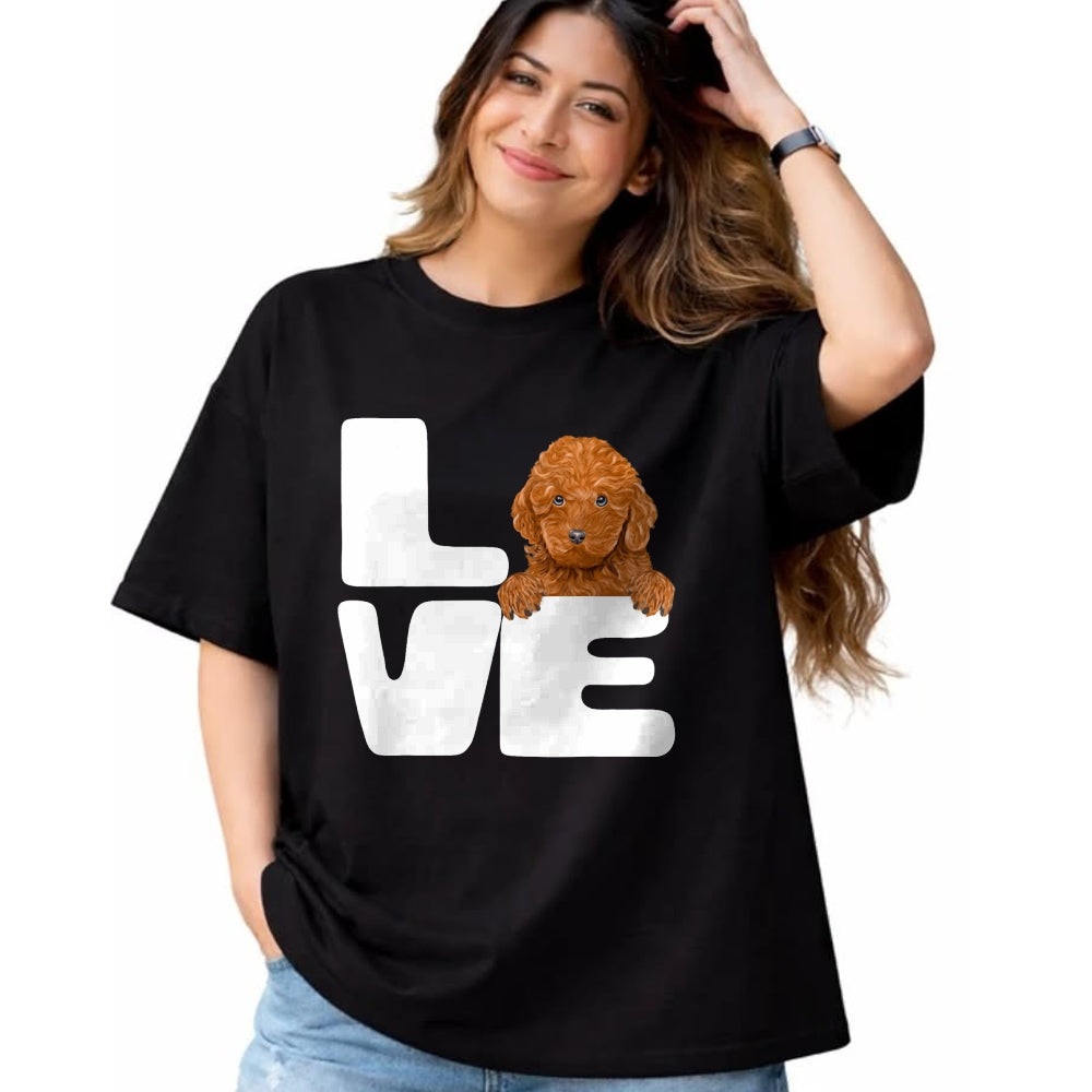 Dog Love Shirt, Dog Lover Gift T-Shirt/Hoodie/Sweatshirt HLT00 - I Love My Brown Poodle Dog Lover T-Shirt