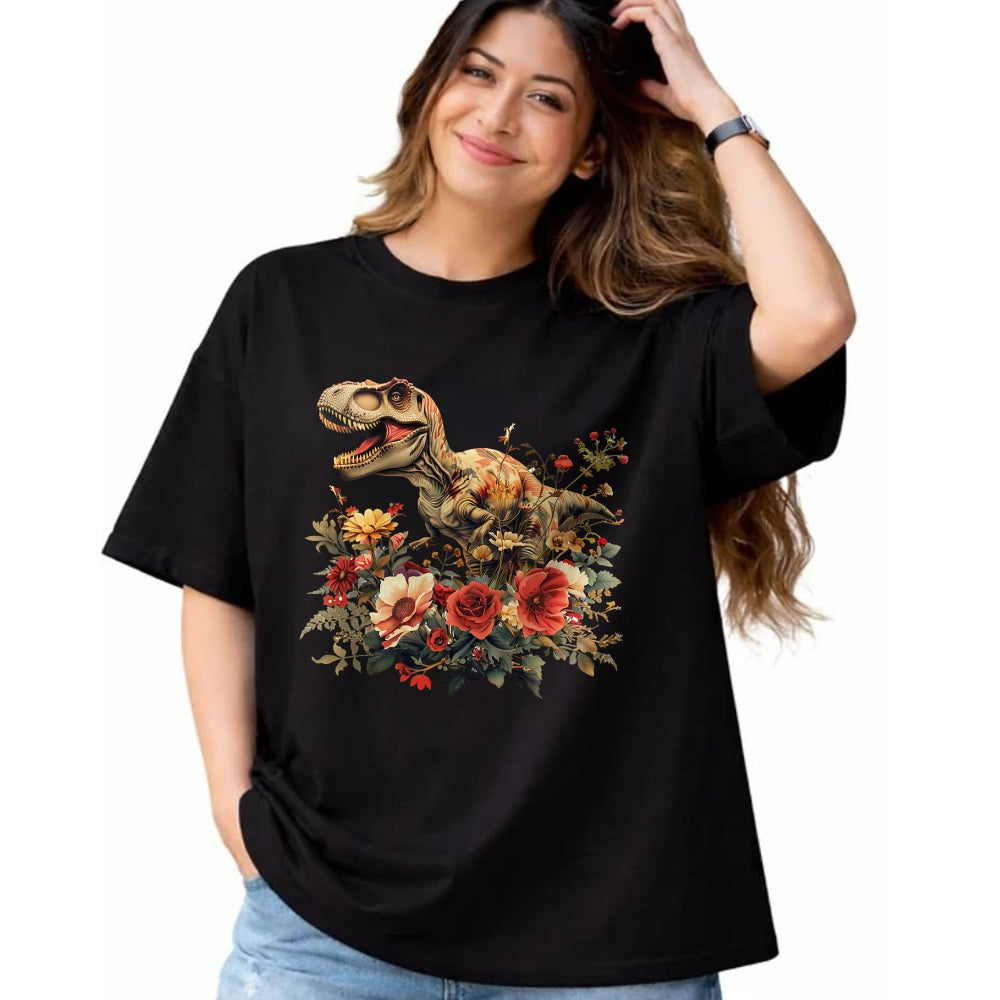 Best Dinosaur Lover Shirt, Funny Dinosaur UnisexT-Shirt/Hoodie/Sweatshirt HLT00 - Dinosaur Dino Trex Floral Flower Graphic T-Shirt