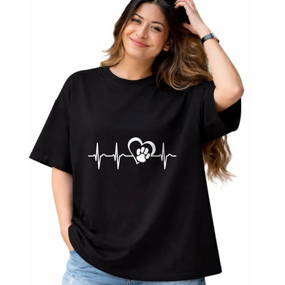 Dog Love Shirt, Dog Lover Gift T-Shirt/Hoodie/Sweatshirt HLT00 - Heartbeat dog paw heart dog love T-Shirt