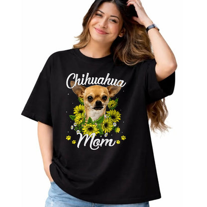 Dog Love Shirt, Dog Lover Gift T-Shirt/Hoodie/Sweatshirt HLT00 - Dog Mom Sunflower Gift Love Dogs and Flowers T-Shirt