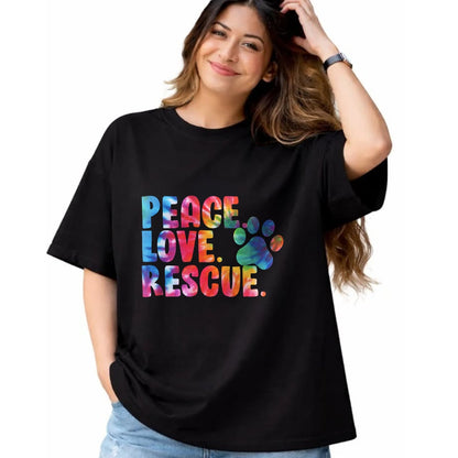 Dog Love Shirt, Dog Lover Gift T-Shirt/Hoodie/Sweatshirt HLT00 - Peace Love Rescue Dog Lover Parent Adopted Tie Dye T-Shirt