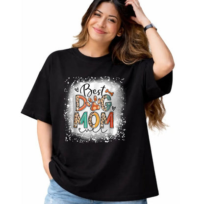 Dog Love Shirt, Dog Lover Gift T-Shirt/Hoodie/Sweatshirt HLT00 - Best Dog Mom Ever Bleached Mother_s Day Dog Mommy Girl T-Shirt