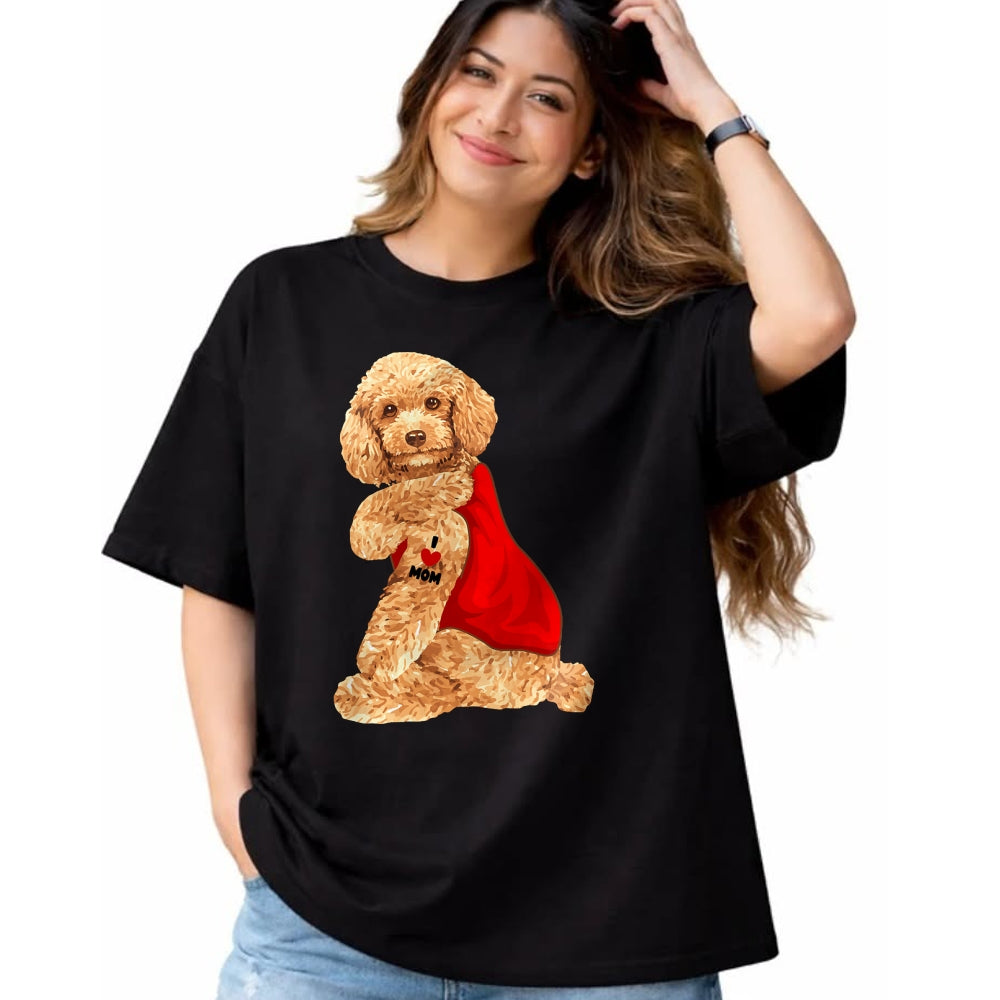 Dog Love Shirt, Dog Lover Gift T-Shirt/Hoodie/Sweatshirt HLT00 - Poodle Dog I Love Mom Tattoo Lover funny Gift T-Shirt
